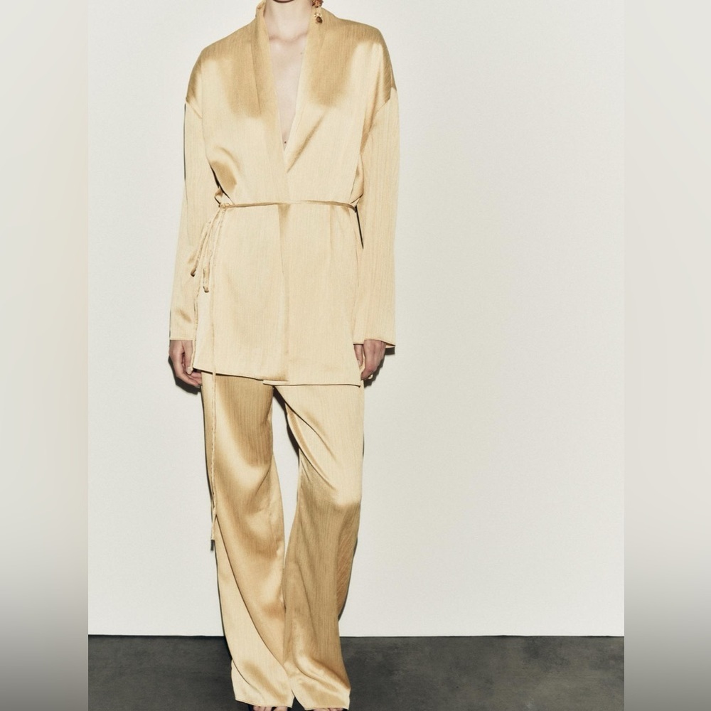 Zara Cream Wide Leg Jumpsuit